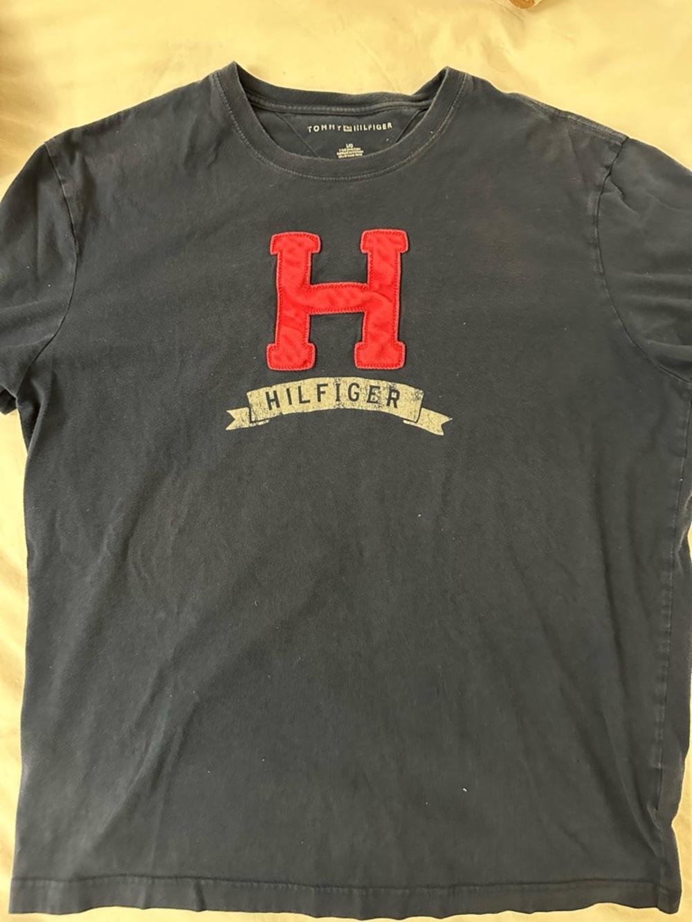 Tommy Hilfiger Navy Tee with Red 'H' Applique
